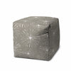 17" Taupe Cube Geometric Indoor Outdoor Pouf Cover