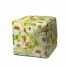 17" Green Cube Floral Indoor Outdoor Pouf Cover