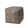 17" Black Cube Abstract Indoor Outdoor Pouf Cover