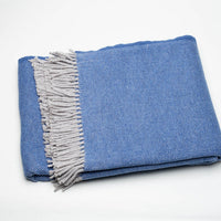 Cobalt Blue Mini Dot Fringed Throw Blanket