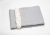 Light Gray Mini Dot Fringed Throw Blanket