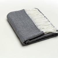 Dark Gray Soft Acrylic Herringbone Throw Blanket