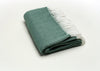 Moss Green Soft Acrylic Herringbone Throw Blanket