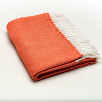 Dark Orange Soft Acrylic Herringbone Throw Blanket