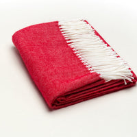 Scarlet Red Soft Acrylic Herringbone Throw Blanket