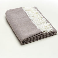 Light Taupe Soft Acrylic Herringbone Throw Blanket