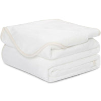 White Woven Polyester Solid Color Reversable Twin Blanket