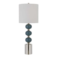 Set of Two 29" Modern Blue Metal Table Lamps