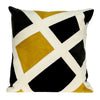 20" X 20" Black And Yellow Zippered 100% Cotton Throw Pillow