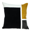 20" X 20" Black And Yellow Geometric Zippered 100% Cotton Throw Pillow