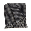 Black and White Handloom Woven Throw Blanket