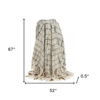 Olive and Beige Textured Woven Handloom Throw