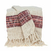 Beige and Shades of Pink Strips Woven Handloom Throw Blanket