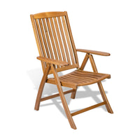 Brown Solid Wood Reclining Deck Chair