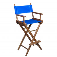 Blue And Brown Solid Wood Director Chair