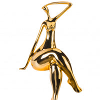 Gold Women Posing Sculpture