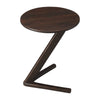 20" Dark Brown Solid Wood Angled Pedestal Round End Table