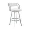 26" Timeless White Faux  Leather Bar Stool