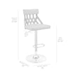 Adjustable Cream Faux Leather and Walnut Lattice Bar Stool