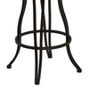 26" Dark Espresso Scroll Back Metal Swivel Bar Stool