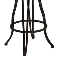 30" Dark Espresso Scroll Back Metal Swivel Bar Stool