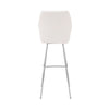 42" White Faux Leather And Iron Bar Height Chair