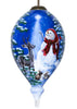 Starry Heaven and Snowman Hand Painted Mouth Blown Glass Ornament