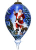 Starry Heaven and Santa Hand Painted Mouth Blown Glass Ornament