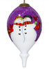 Amore Snowmen Hand Painted Mouth Blown Glass Ornament