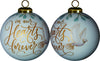 White and Gold In Our Hearts Forever Hand Painted Mouth Blown Glass Ornament