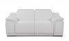 72" White Italian Leather Reclining  Love Seat