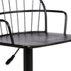 Black Wood and Metal Adjustable Curve Back Bar Stool