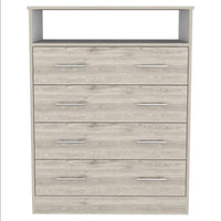 33" Light Grey Manufactured Wood Four Drawer Standard Dresser