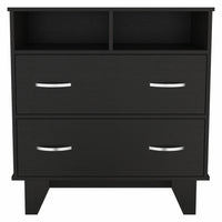 32" Black Manufactured Wood Two Drawer Standard Dresser