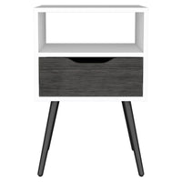 Modern Smokey Oak and White Bedroom Nightstand