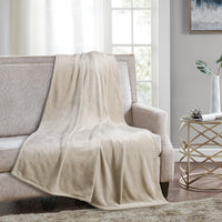 Ivory Solid Anti Microbial Oversized Throw