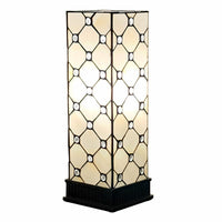 18" Tiffany Style Jeweled Dark Brown Base Table Lamp