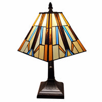 16" Tiffany Style Mission Style Squared Shade Table Lamp