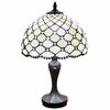 19" Tiffany Style Jeweled Glass Shade Table Lamp