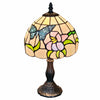 15" Tiffany Style Stained Glass Blue Butterfly Table Lamp