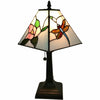 15" Tiffany Style Floral Dragonflies Table Lamp