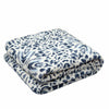 Print Navy Blue  Reversible Velvet and Sherpa Throw Blanket