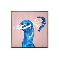 Peacock Portrait Gold Floater Frame Painting Wall Art