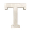 16" Distressed White Wash Wooden Initial Letter T Sculpture