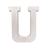 16" Distressed White Wash Wooden Initial Letter U Sculpture