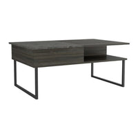 41" Onyx And Carbon Manufactured Wood Rectangular Lift Top Coffee Table