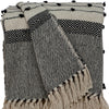 Beige And Black Woven Wool Solid Color Reversable Throw