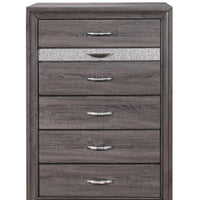 35" Grey Manufactured Wood Six Drawer Standard Chest