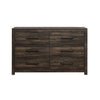 60" Dark Oak Solid Wood Six Drawer Double Dresser