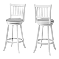 Set Of Two 44" Grey White Bar Height Swivel Full Back Bar Chairs